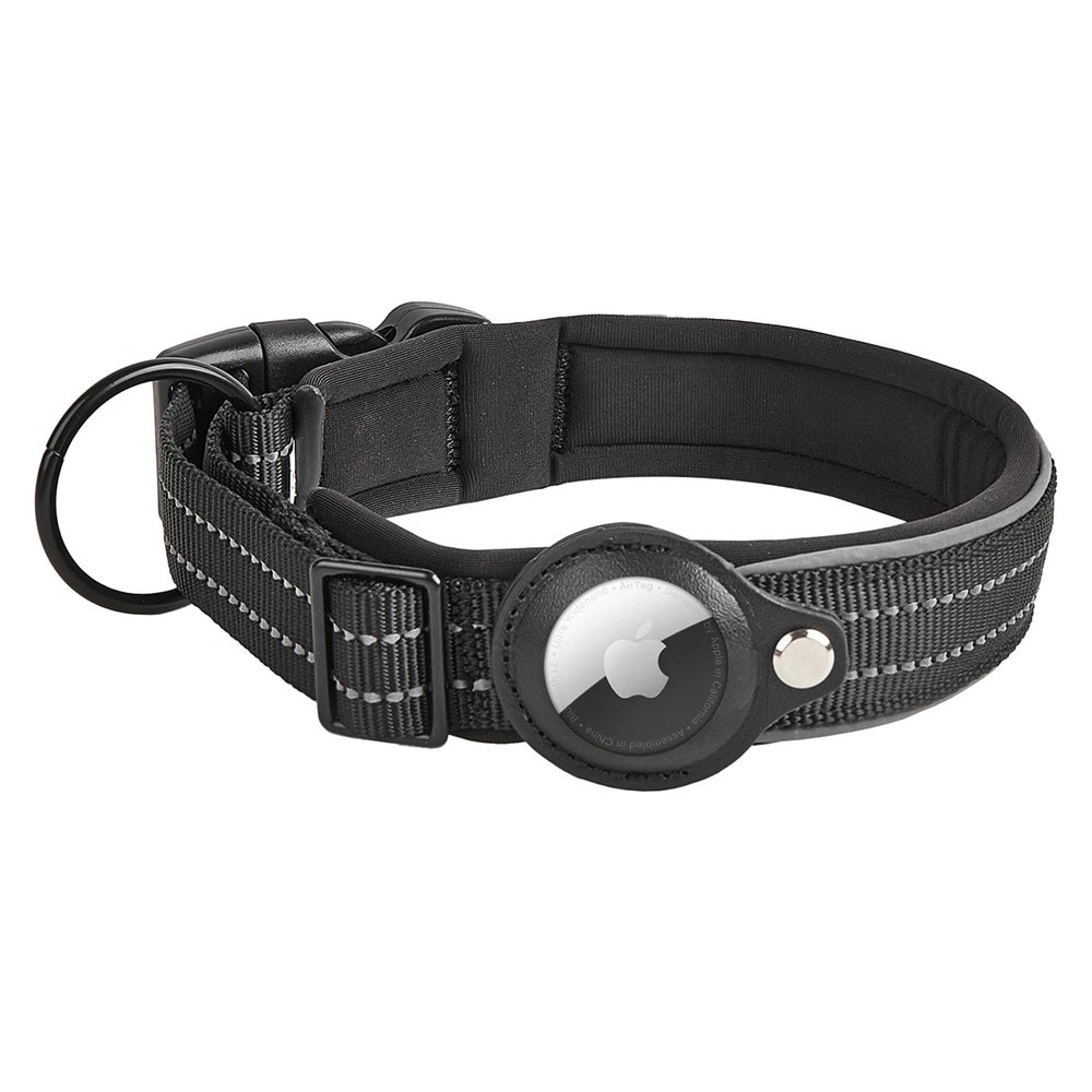 Apple AirTag Collar para Perro con Reflectante M, negro