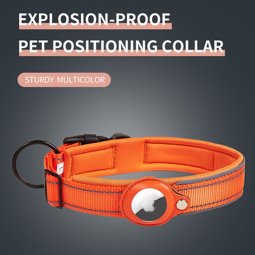 Apple AirTag Collar para Perro con Reflectante M, negro