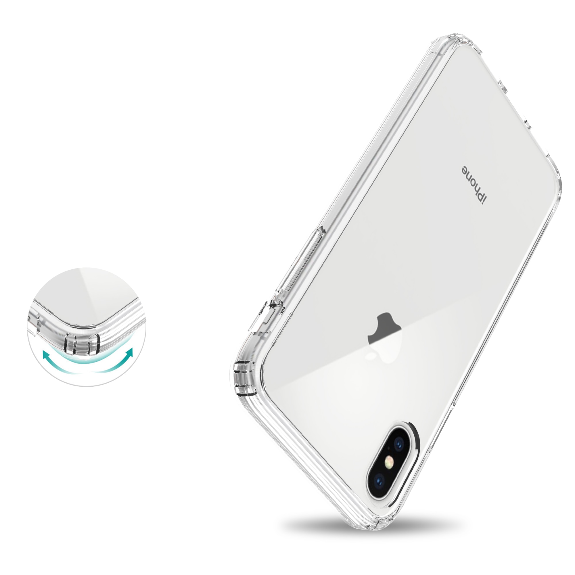 Funda híbrida para iPhone X/XS transparente