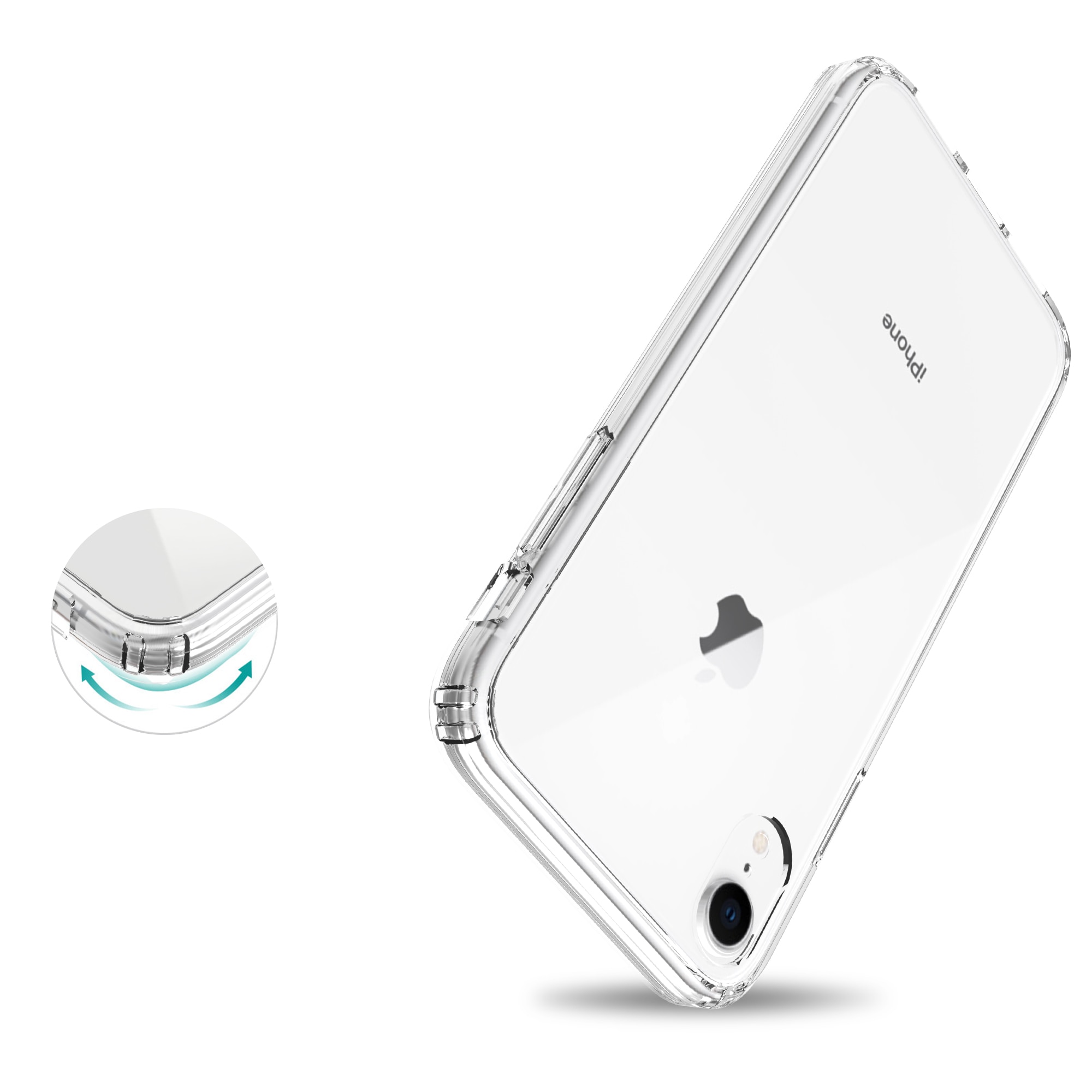 Funda híbrida para iPhone Xr transparente