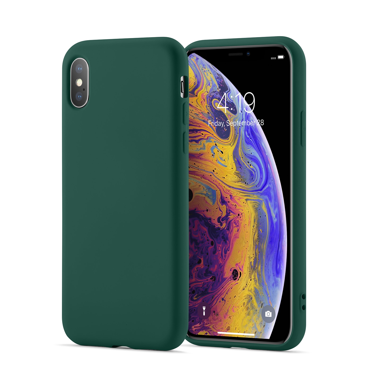 Funda TPU iPhone X/XS verde oscuro