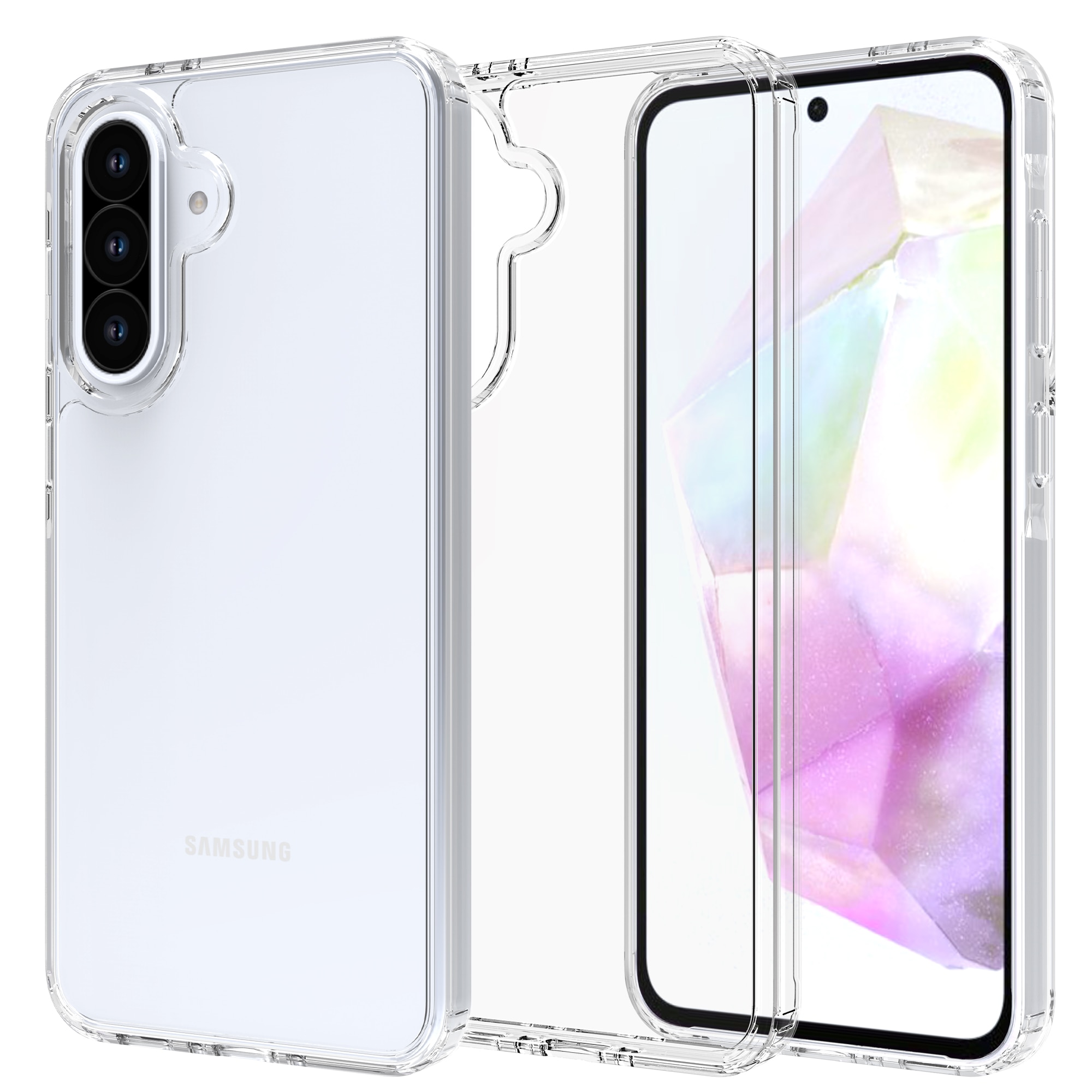 Funda híbrida para Samsung Galaxy A36 Transparente