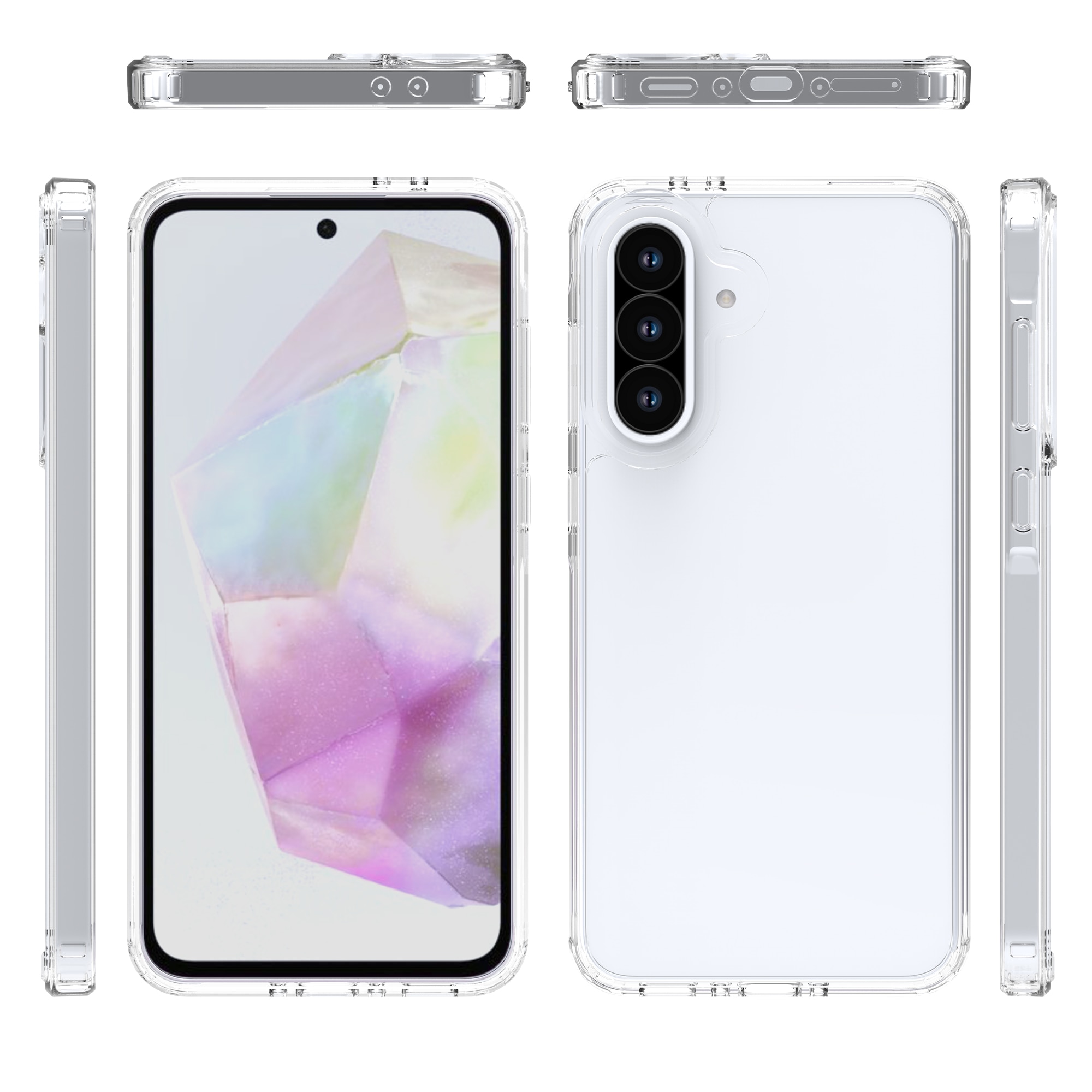 Funda híbrida para Samsung Galaxy A36 Transparente