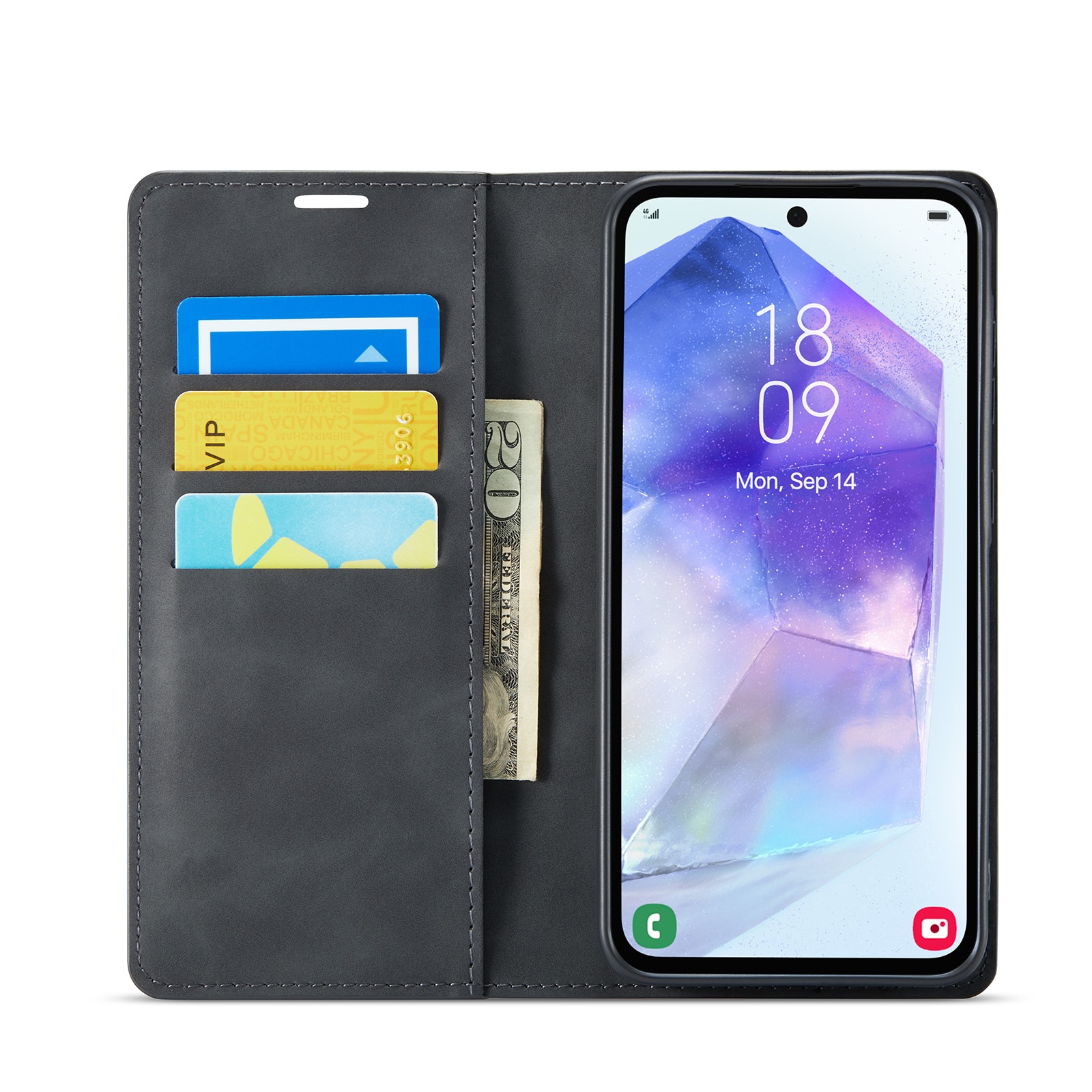 Funda delgada cartera Samsung Galaxy A56 Negro