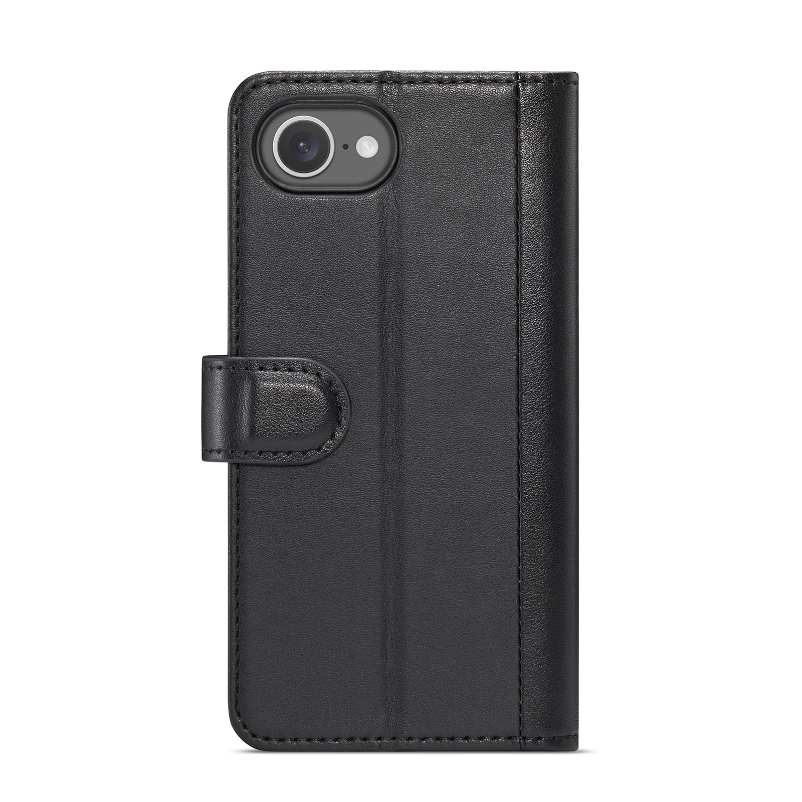 Funda de cuero genuino iPhone SE 4, Negro