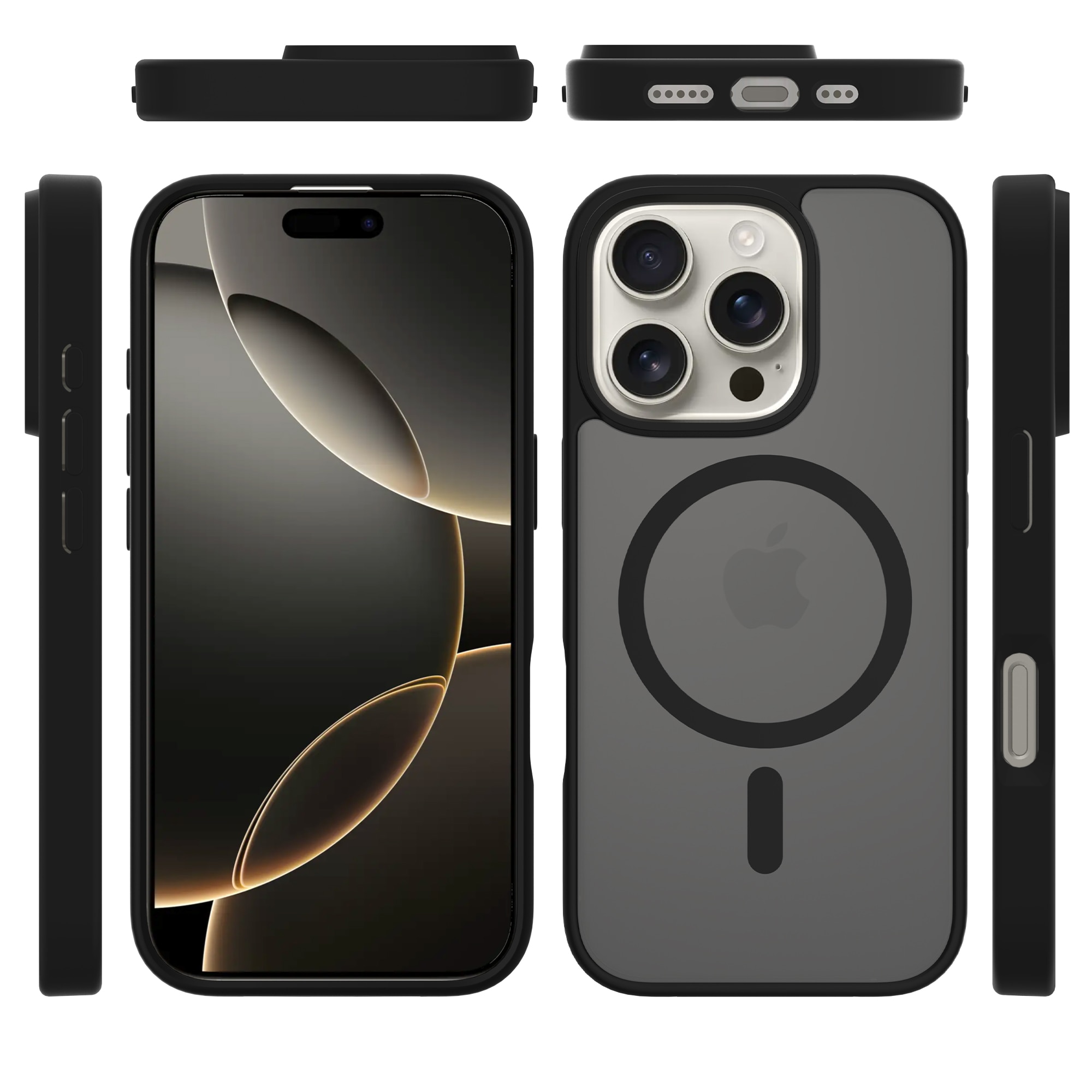 Funda Magnetic Hybrid iPhone 15 Pro Frosted Black