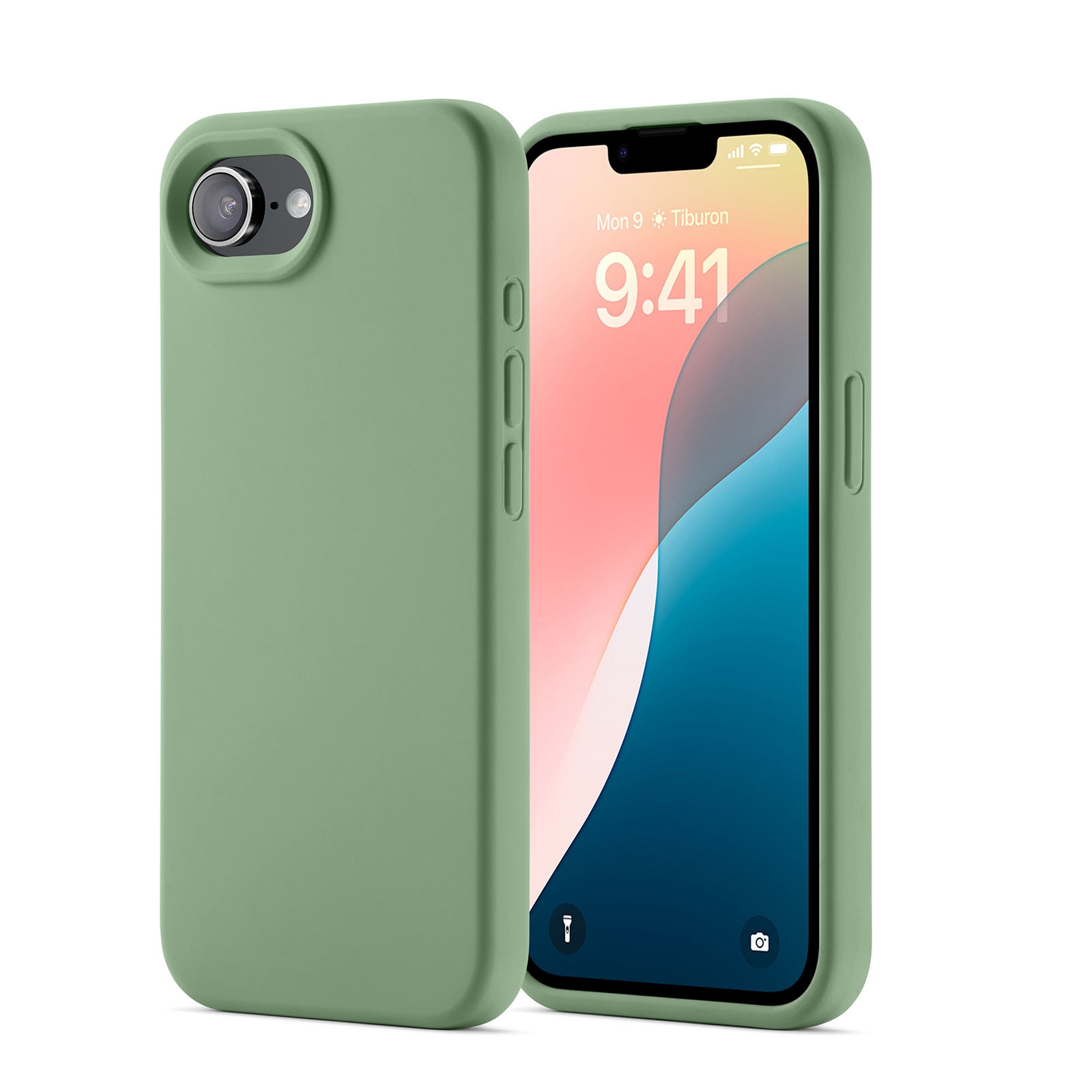 Funda de silicona Magnetic iPhone 16e Verde