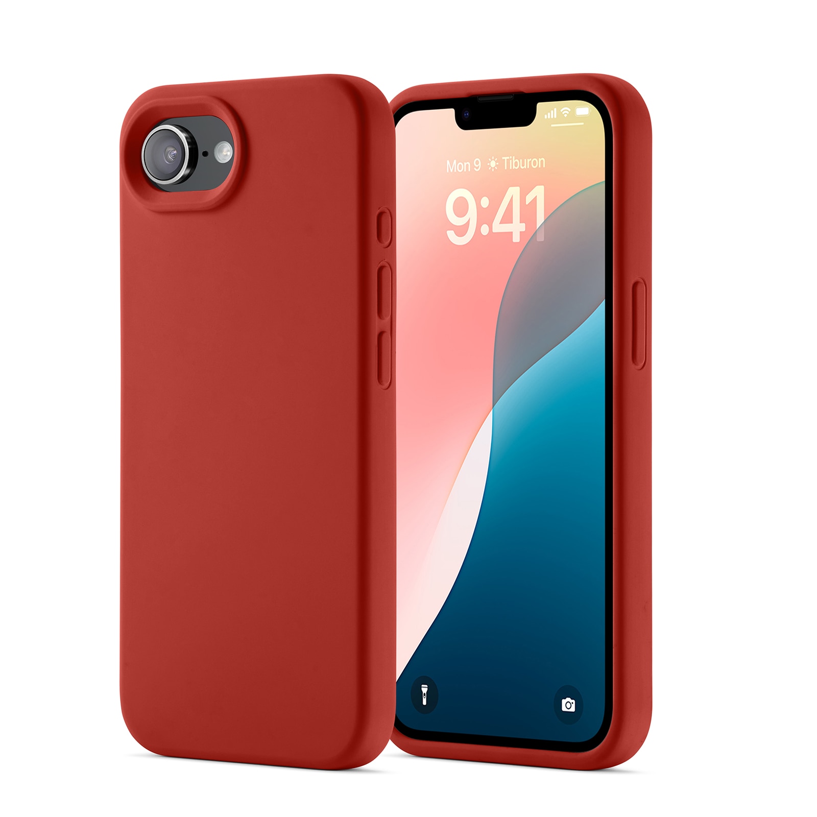 Funda de silicona Magnetic iPhone 16e Lava Red