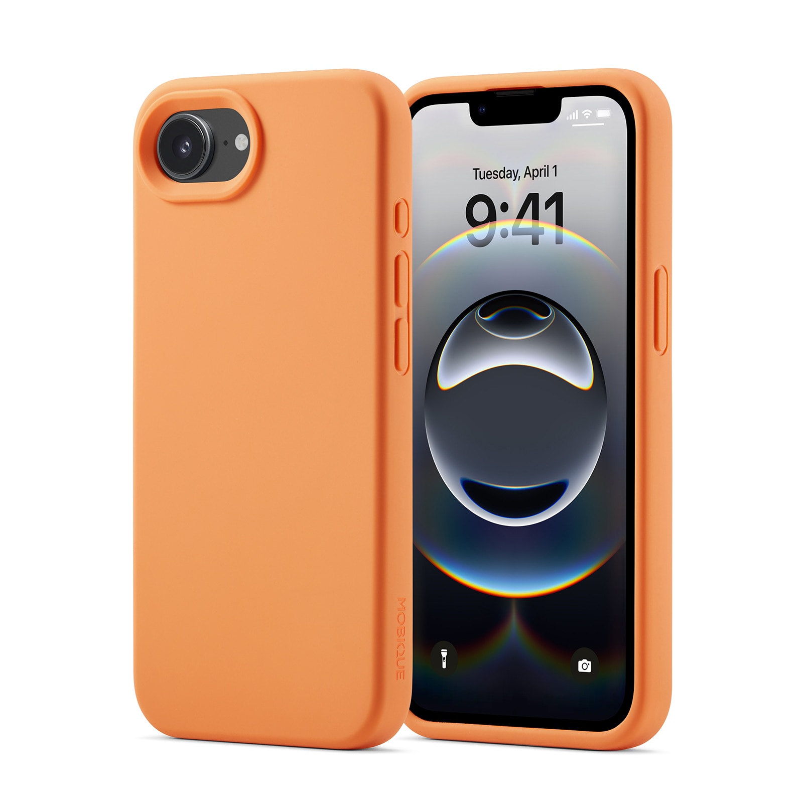 Funda de silicona Magnetic iPhone 16e Solar Orange