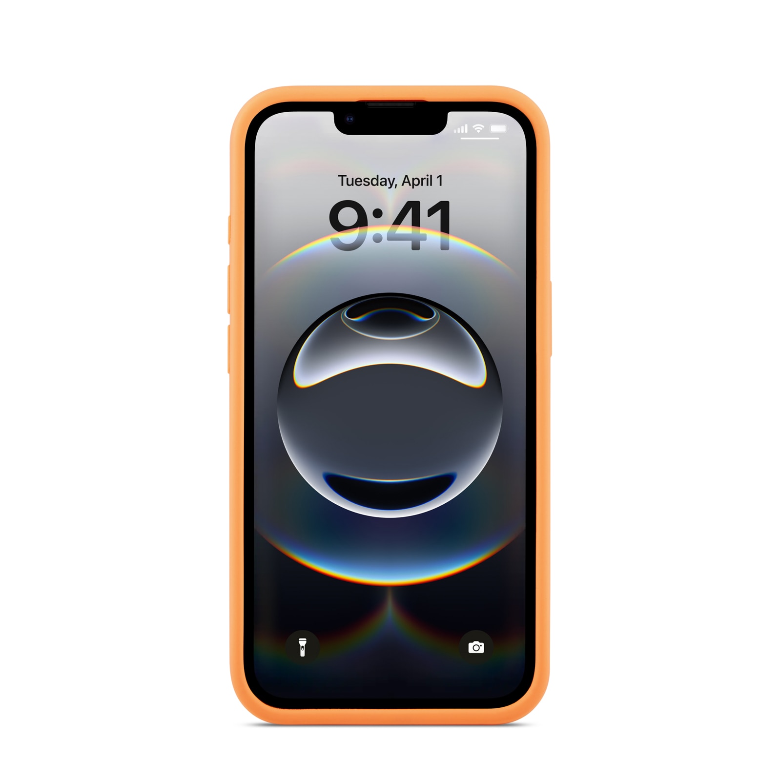 Funda de silicona Magnetic iPhone 16e Solar Orange