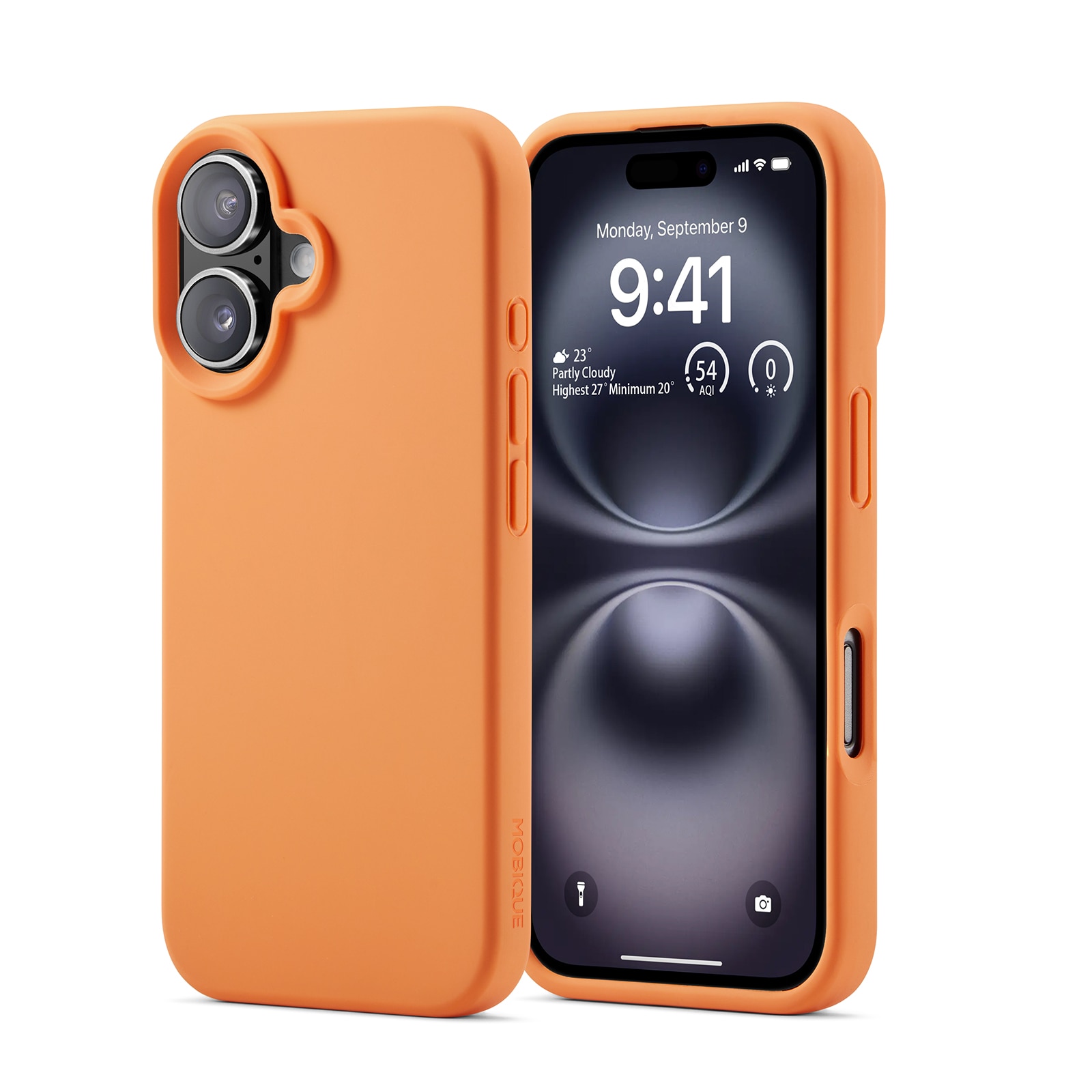 Funda de silicona Magnetic iPhone 16 Solar Orange