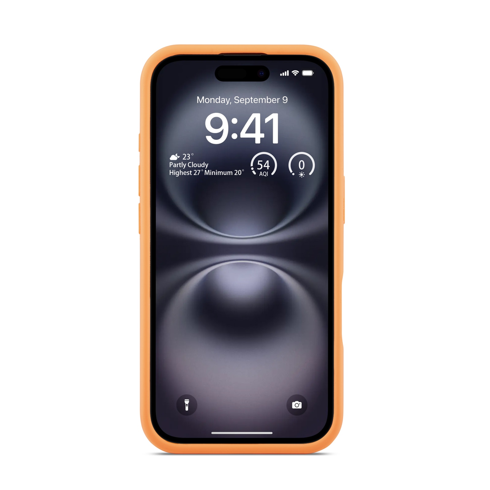 Funda de silicona Magnetic iPhone 16 Solar Orange