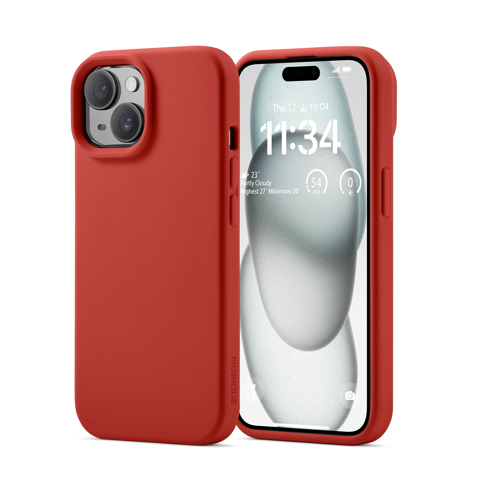 Funda de silicona Magnetic iPhone 15 Lava Red