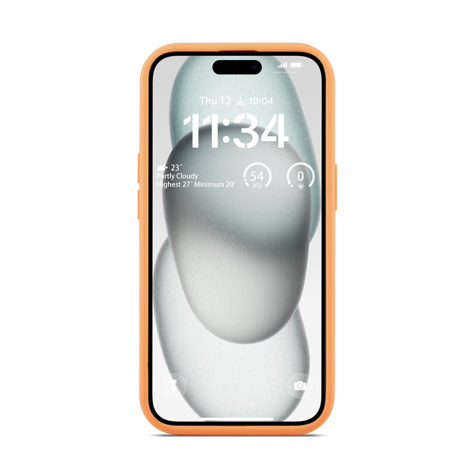 Funda de silicona Magnetic iPhone 15 Solar Orange