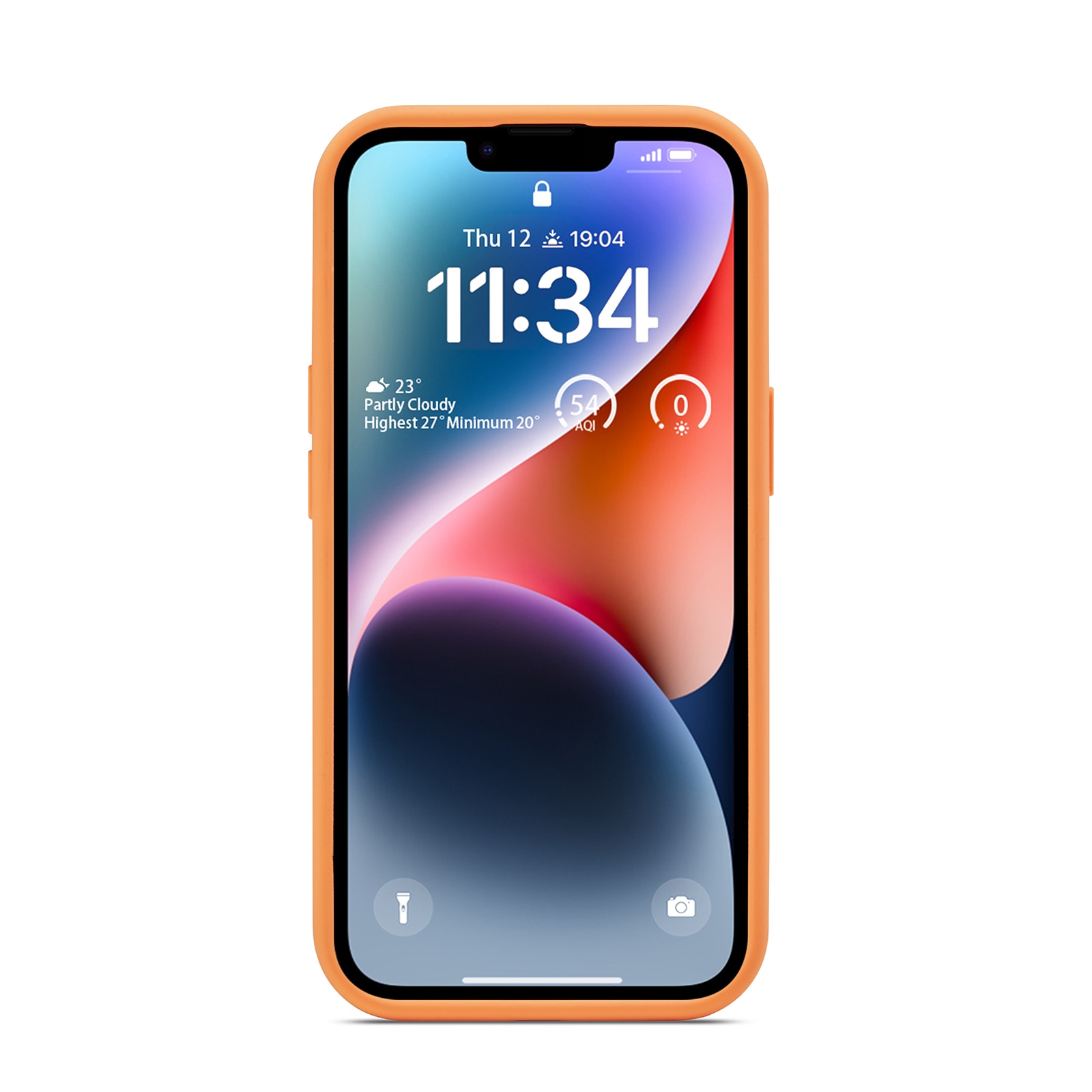 Funda de silicona Magnetic iPhone 14 Solar Orange