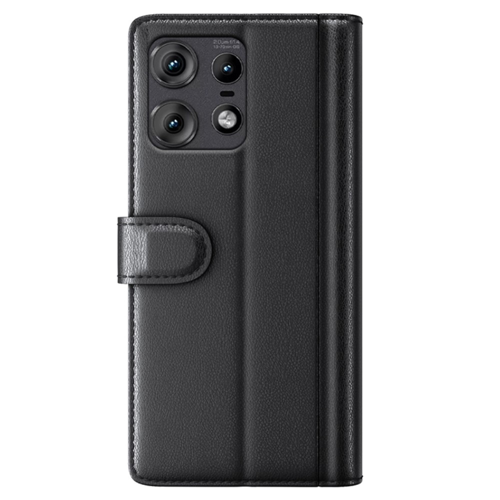 Funda de cuero genuino Motorola Edge 50 Pro, negro