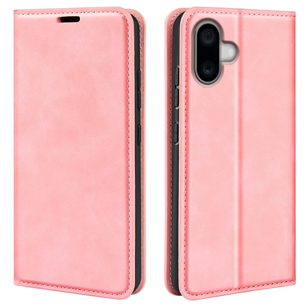 Funda delgada cartera iPhone 16 rosado