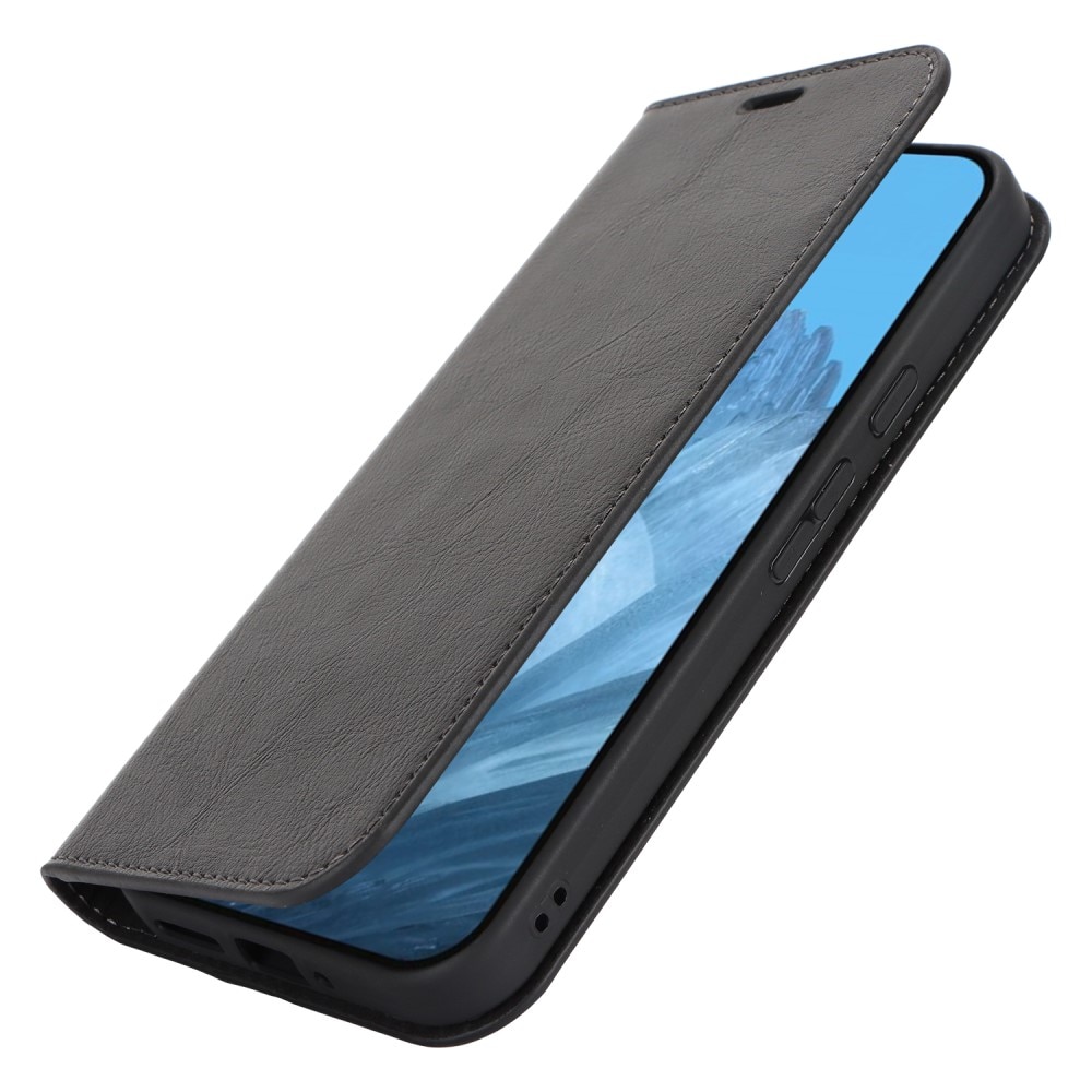 Funda cartera de cuero genuino Google Pixel 9 Pro negro