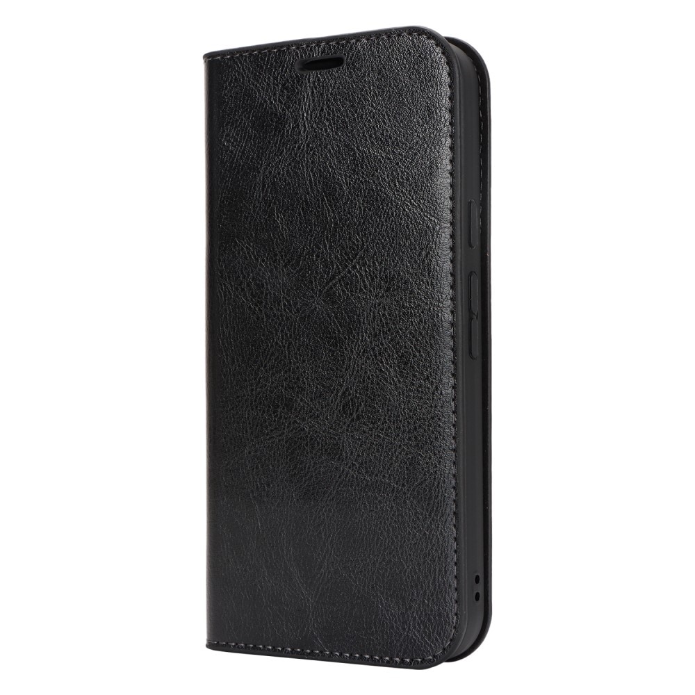 Funda cartera de cuero genuino Google Pixel 9 Pro negro