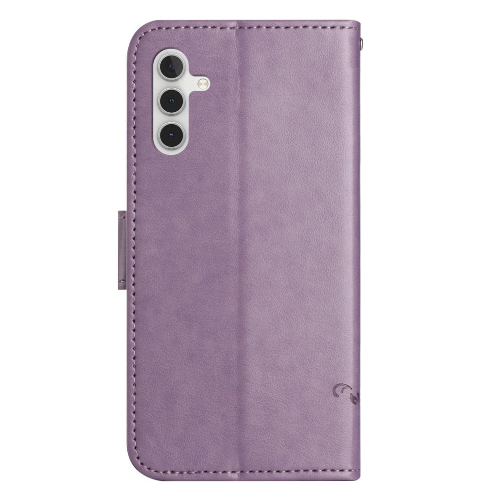 Funda de Cuero con Mariposas Samsung Galaxy S24 FE, violeta