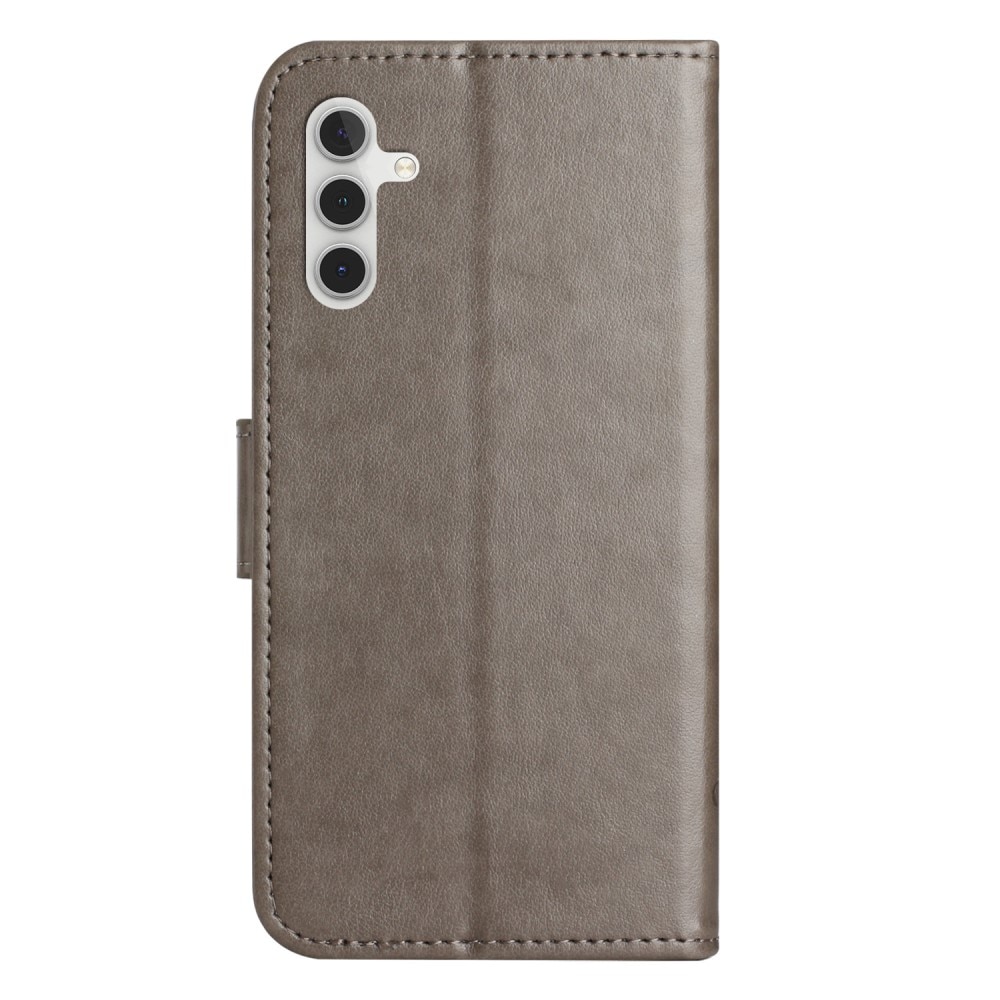 Funda de Cuero con Mariposas Samsung Galaxy S24 FE, gris