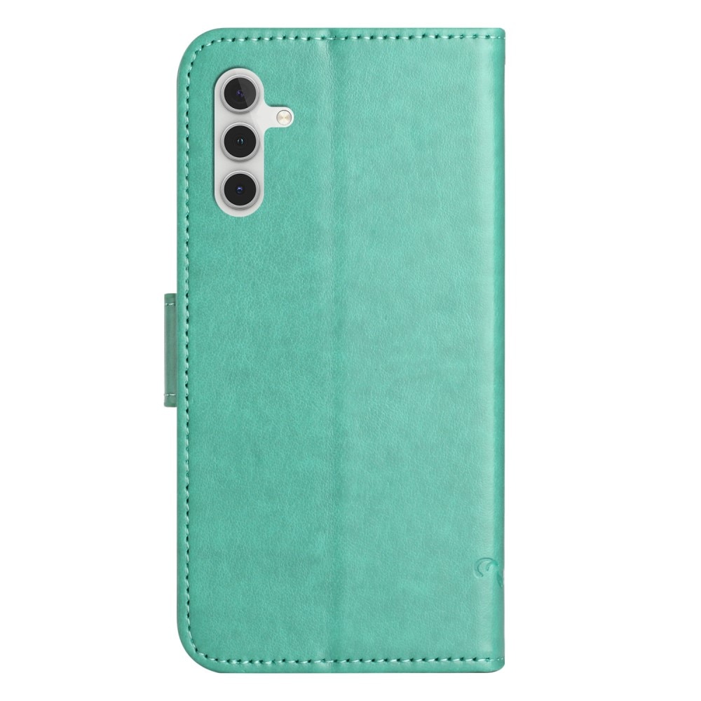 Funda de Cuero con Mariposas Samsung Galaxy S24 FE, verde