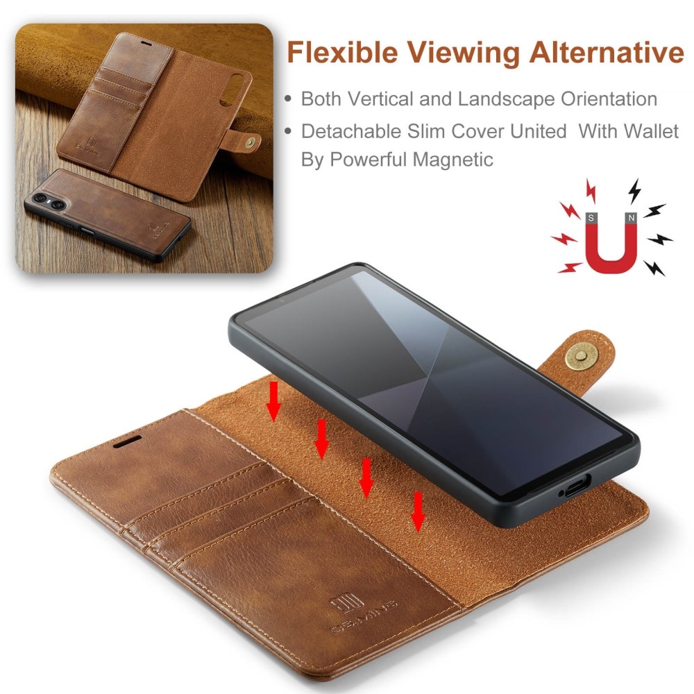 Cartera Magnet Wallet Sony Xperia 10 VI Cognac