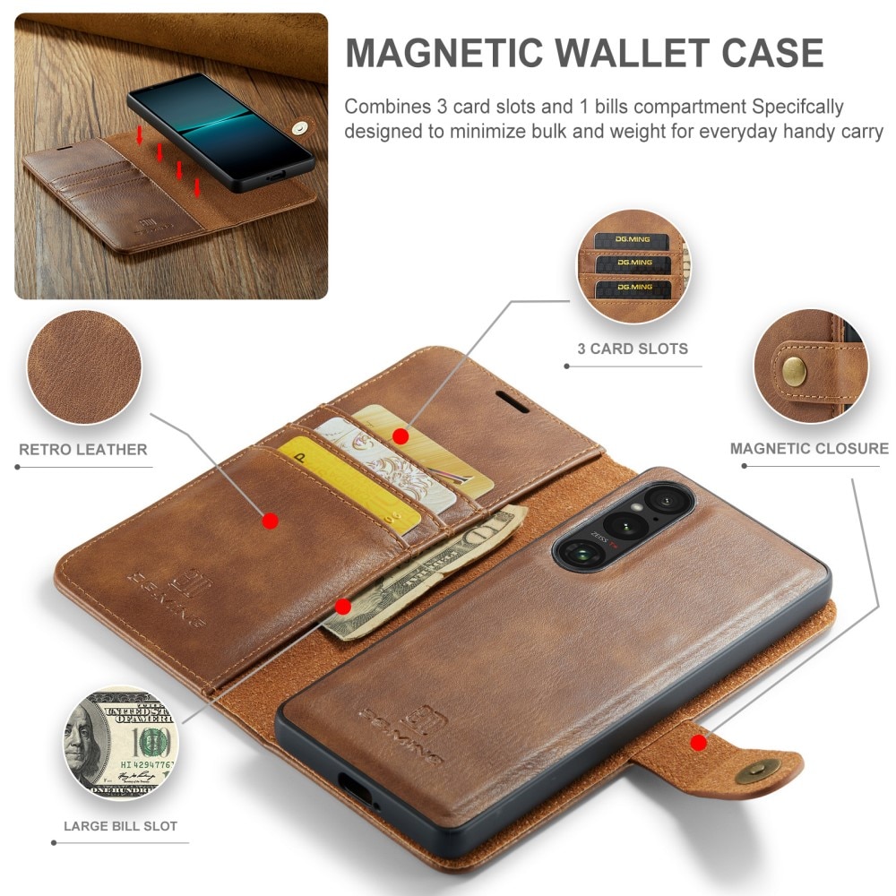 Cartera Magnet Wallet Sony Xperia 1 VI Cognac