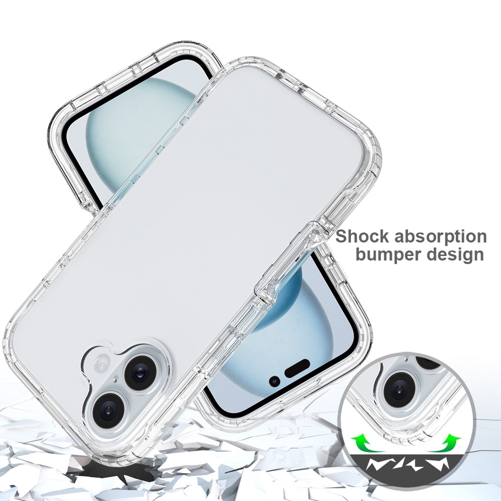 Funda con cobertura total iPhone 16 Plus transparente