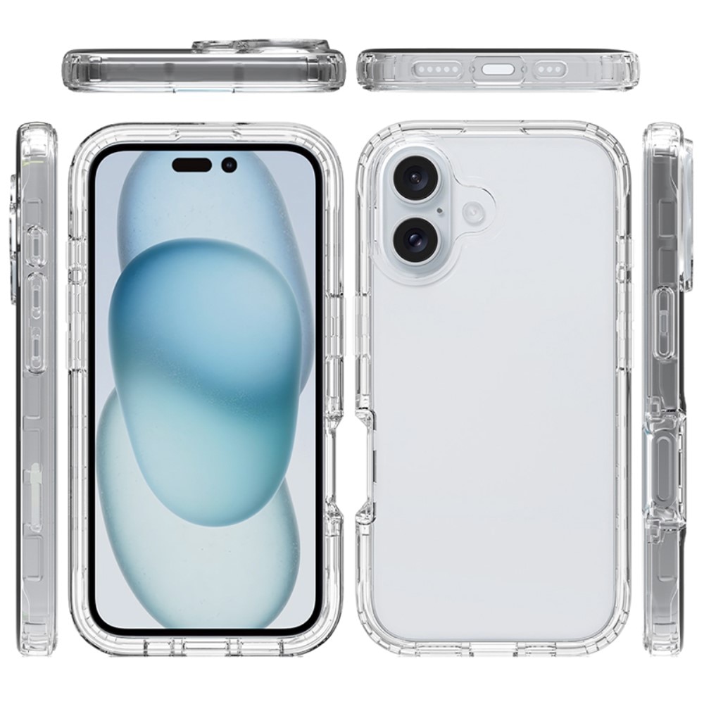 Funda con cobertura total iPhone 16 Plus transparente