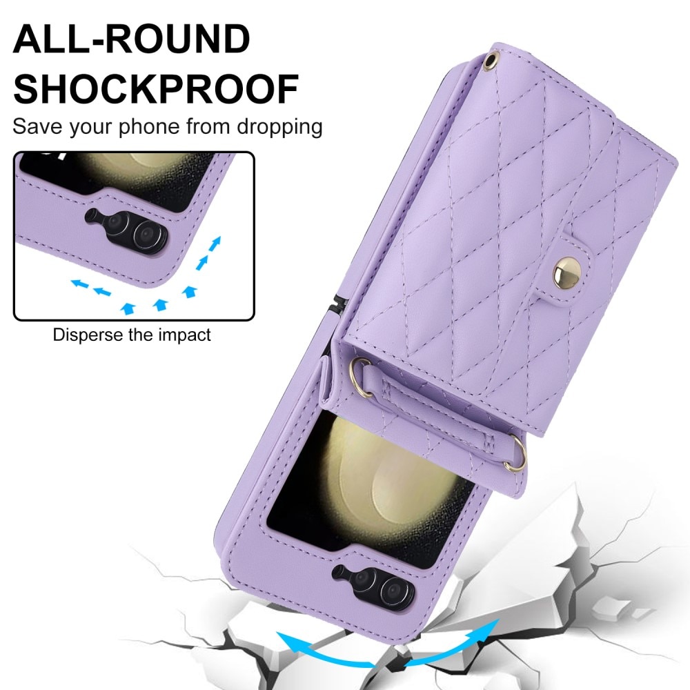 Funda acolchada tipo billetera anti-RFID Samsung Galaxy Z Flip 6 violeta