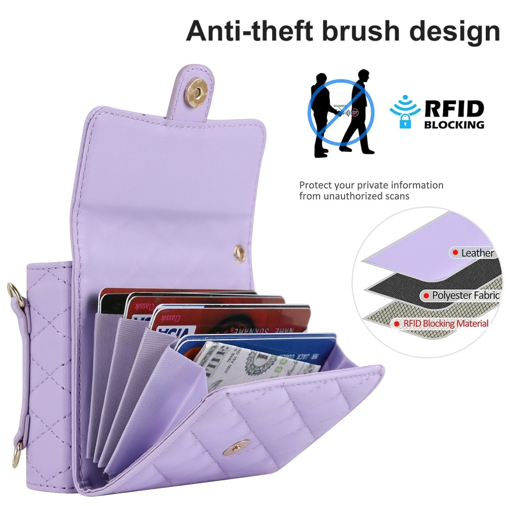 Funda acolchada tipo billetera anti-RFID Samsung Galaxy Z Flip 6 violeta