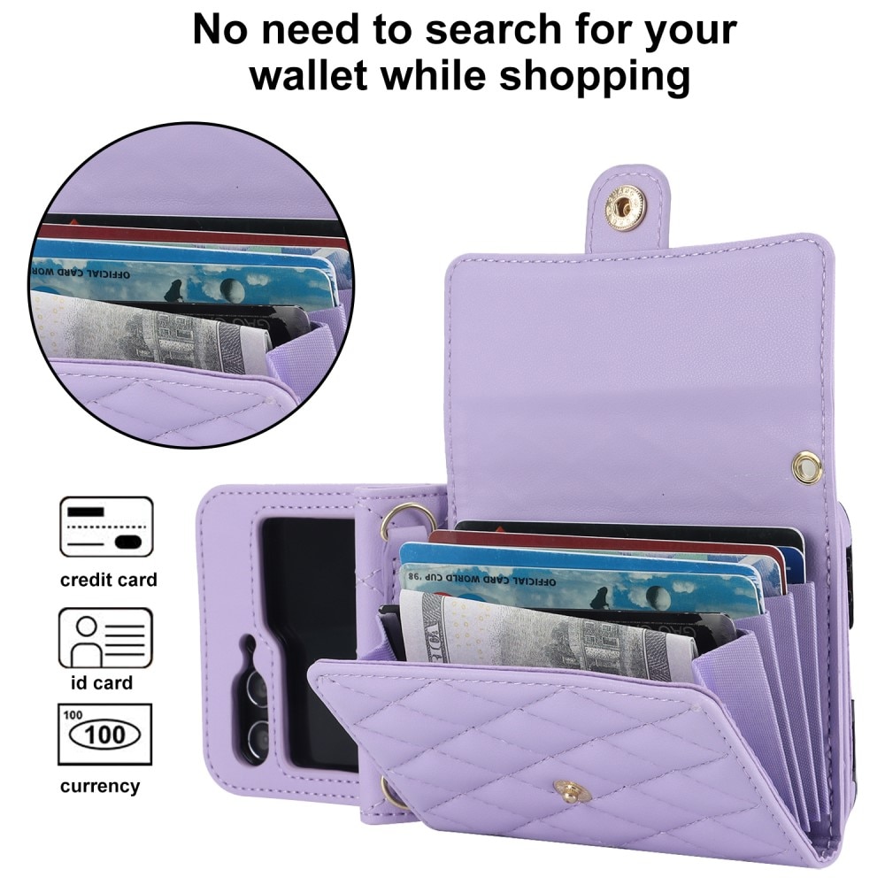 Funda acolchada tipo billetera anti-RFID Samsung Galaxy Z Flip 6 violeta