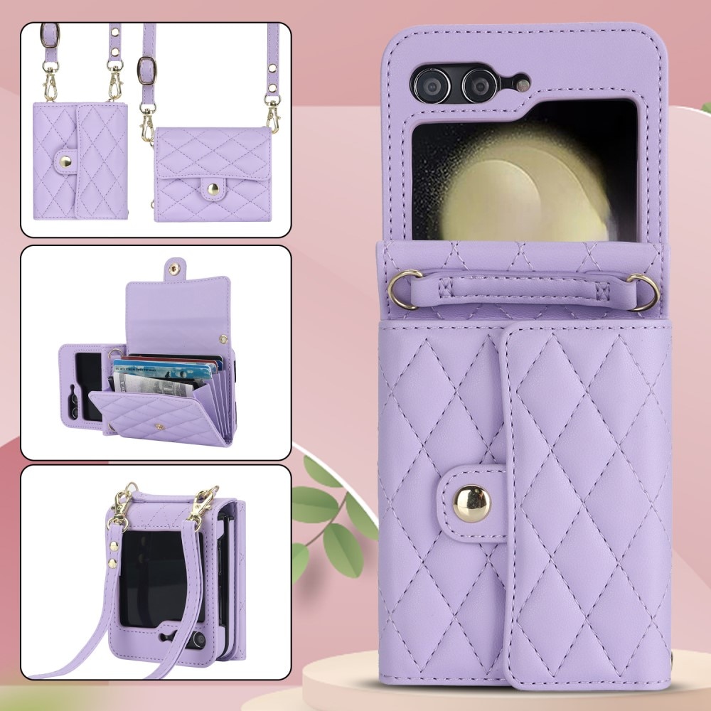 Funda acolchada tipo billetera anti-RFID Samsung Galaxy Z Flip 6 violeta