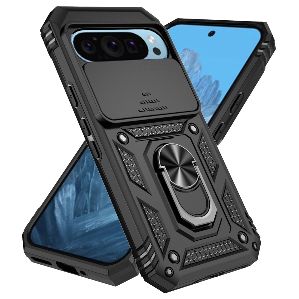 Funda híbrida Ring y Protector Cámara Google Pixel 9 Negro