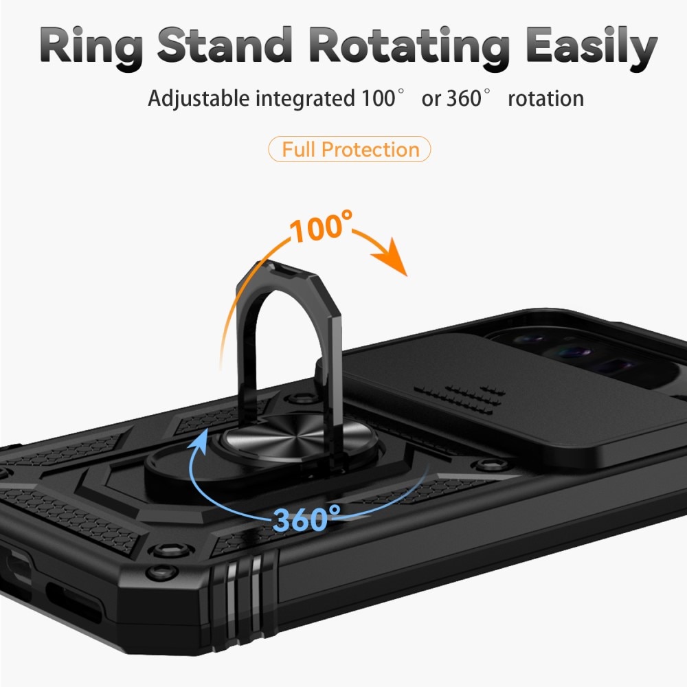 Funda híbrida Ring y Protector Cámara Google Pixel 9 Pro XL Negro