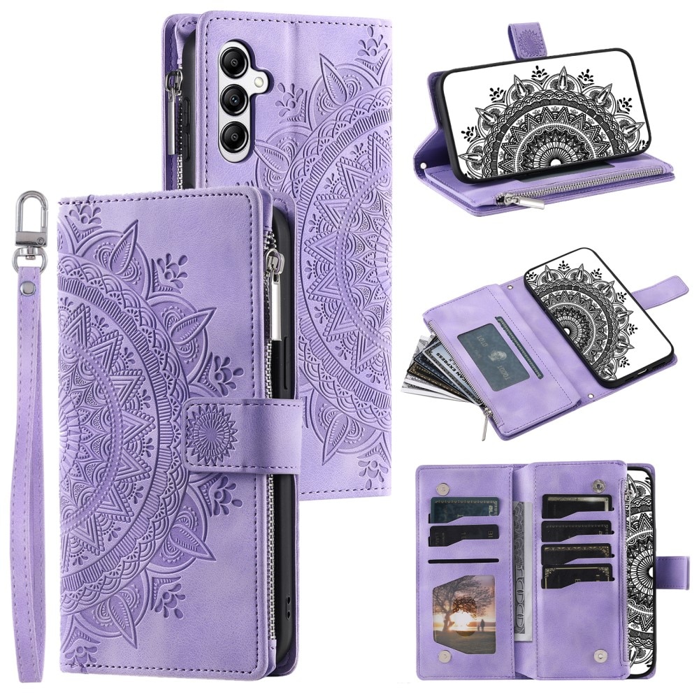 Funda Mandala tipo billetera Samsung Galaxy S24 FE, violeta