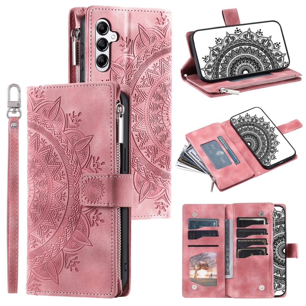 Funda Mandala tipo billetera Samsung Galaxy S24 FE, rosado