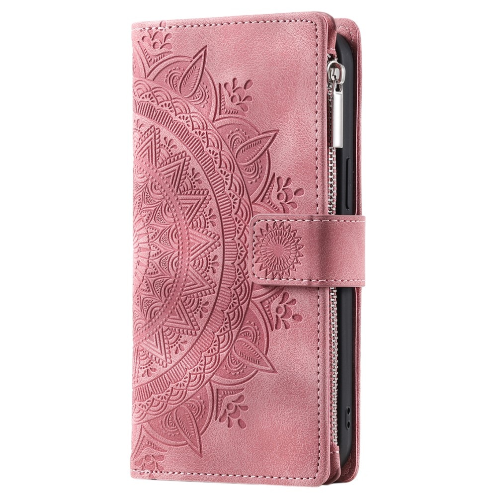 Funda Mandala tipo billetera Samsung Galaxy S24 FE, rosado