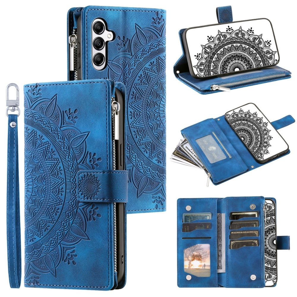 Funda Mandala tipo billetera Samsung Galaxy S24 FE, azul