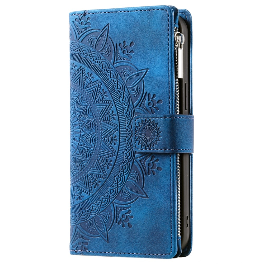 Funda Mandala tipo billetera Samsung Galaxy S24 FE, azul