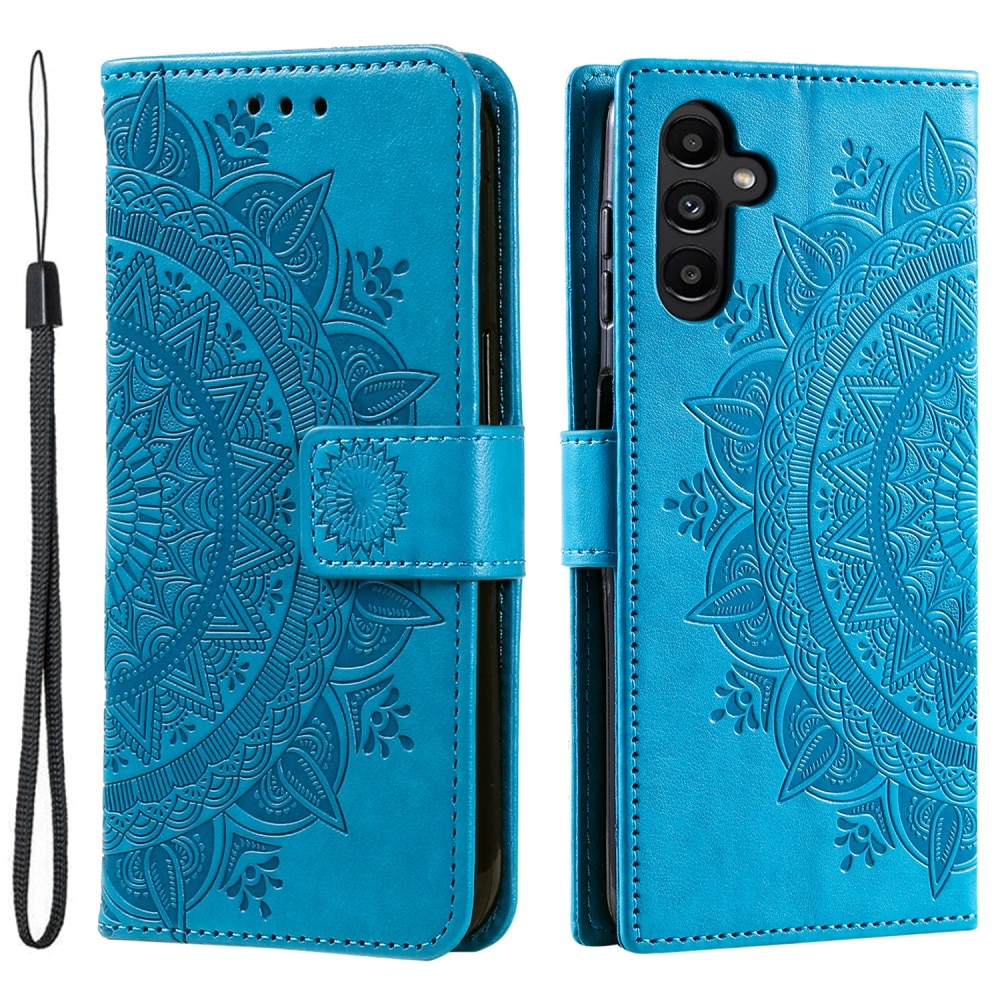 Funda de Cuero Mandala Samsung Galaxy S24 FE azul