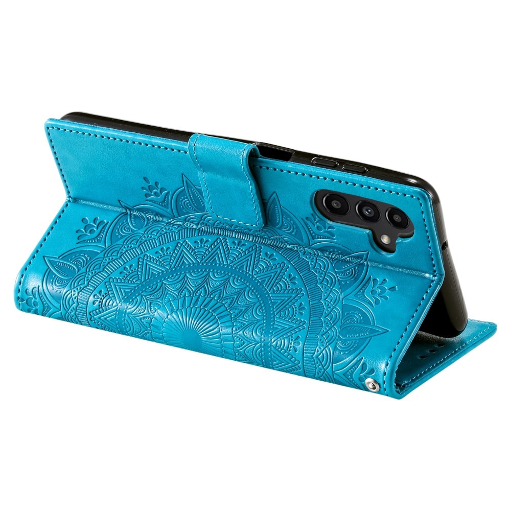 Funda de Cuero Mandala Samsung Galaxy S24 FE azul