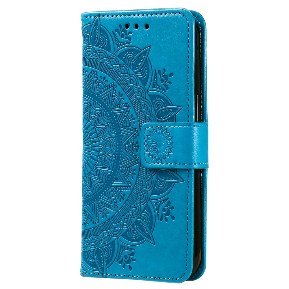 Funda de Cuero Mandala Samsung Galaxy S24 FE azul