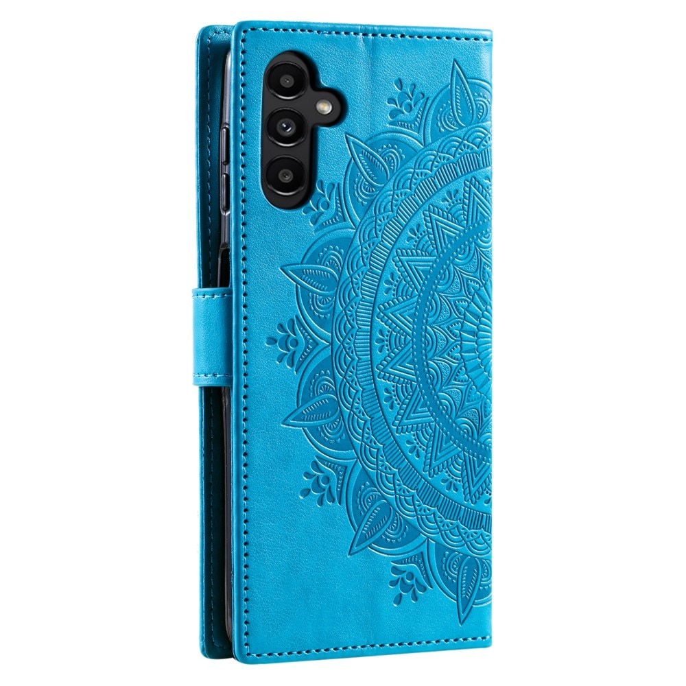 Funda de Cuero Mandala Samsung Galaxy S24 FE azul