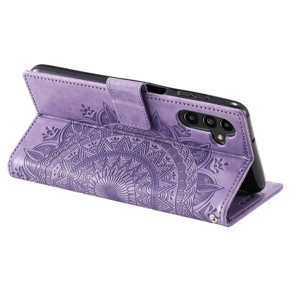 Funda de Cuero Mandala Samsung Galaxy S24 FE violeta