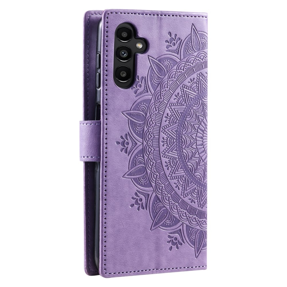 Funda de Cuero Mandala Samsung Galaxy S24 FE violeta