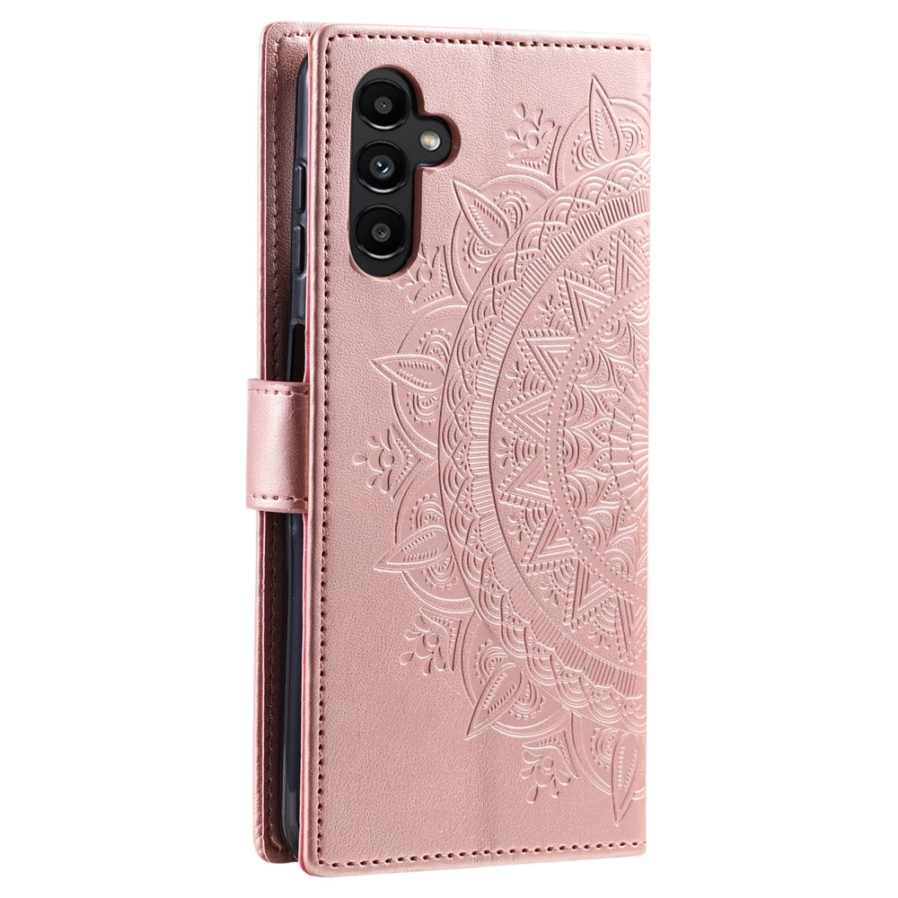 Funda de Cuero Mandala Samsung Galaxy S24 FE oro rosa