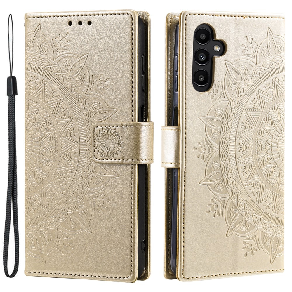 Funda de Cuero Mandala Samsung Galaxy S24 FE oro