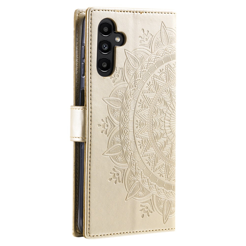 Funda de Cuero Mandala Samsung Galaxy S24 FE oro